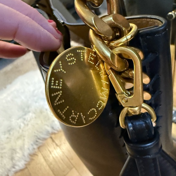 Stella McCartney Frayme Black, Gold and Silver Vegan Leather Shoulder Bag - Picture 4 of 14